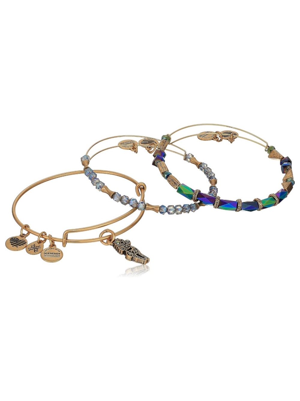 NIB! Alex and Ani Reindeer Set of 3 Bracelets - Gold